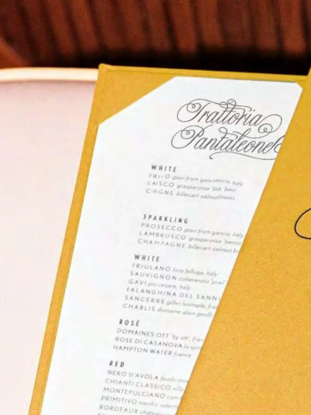 PSC-Vilalara-64 · Permanent State of Creation Yellow wine list at Trattoria Pantaleone