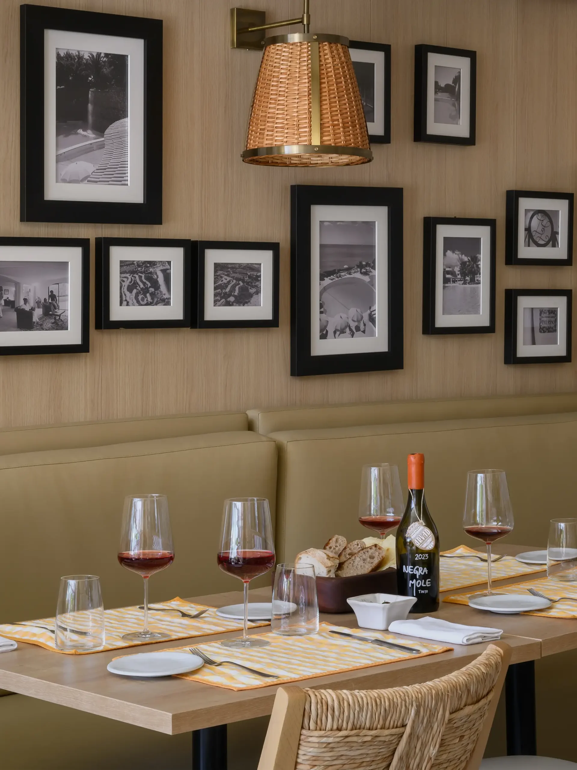 PSC-Vilalara-68 · Permanent State of Creation Photo wall with set table at Trattoria Pantaleone
