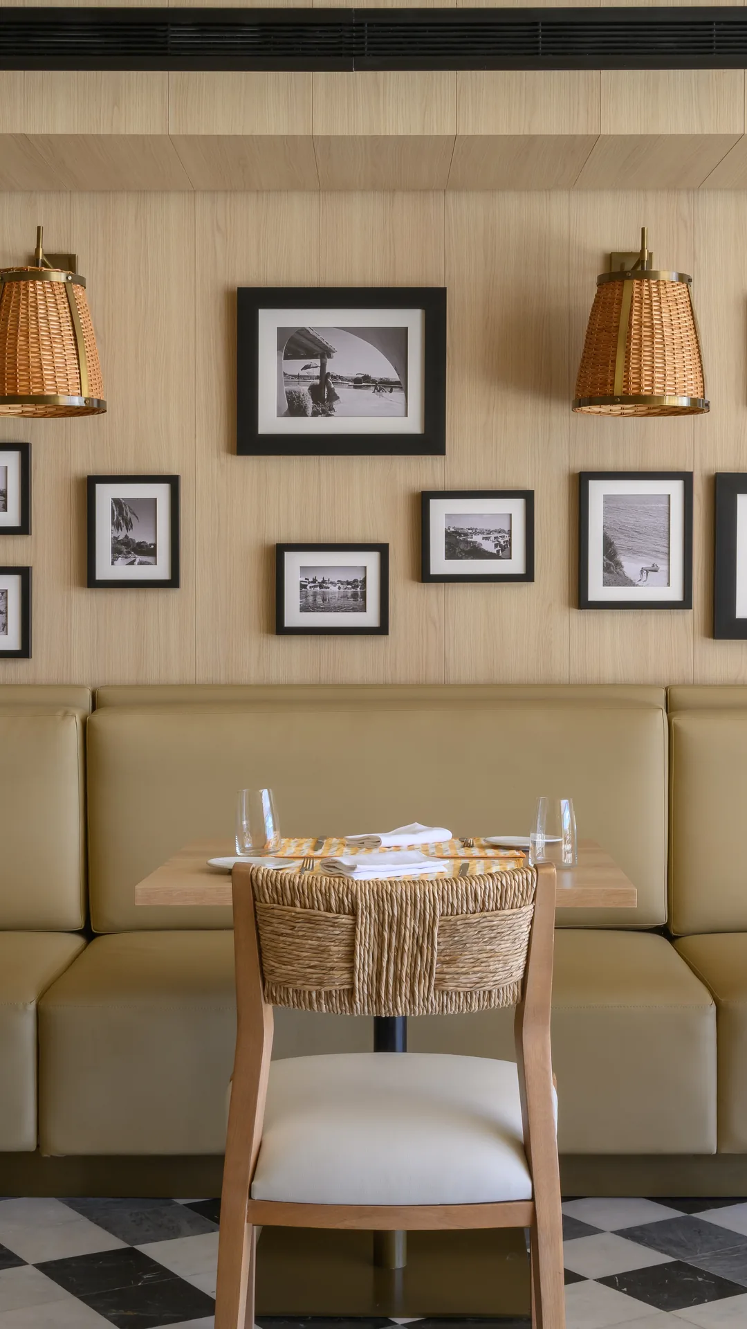 PSC-Trattoria-p53-0-v3 · Permanent State of Creation Photo wall with banquette at Trattoria Pantaleone